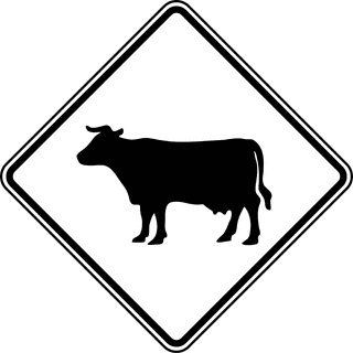 Cattle Crossing, Black and White | ClipArt ETC