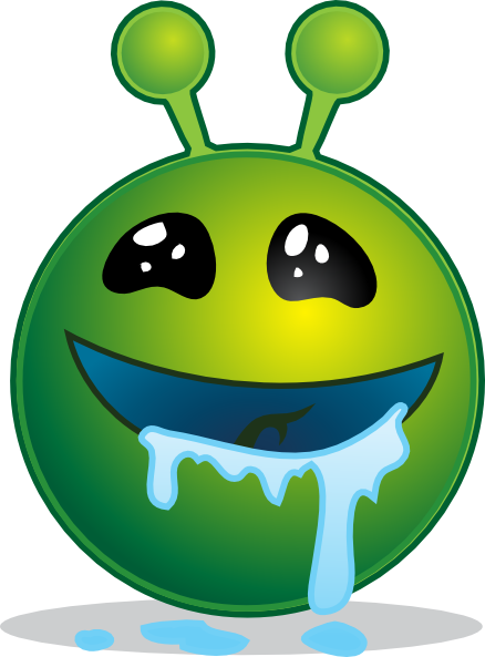 Smiley Green Alien Droling clip art - vector clip art online ...