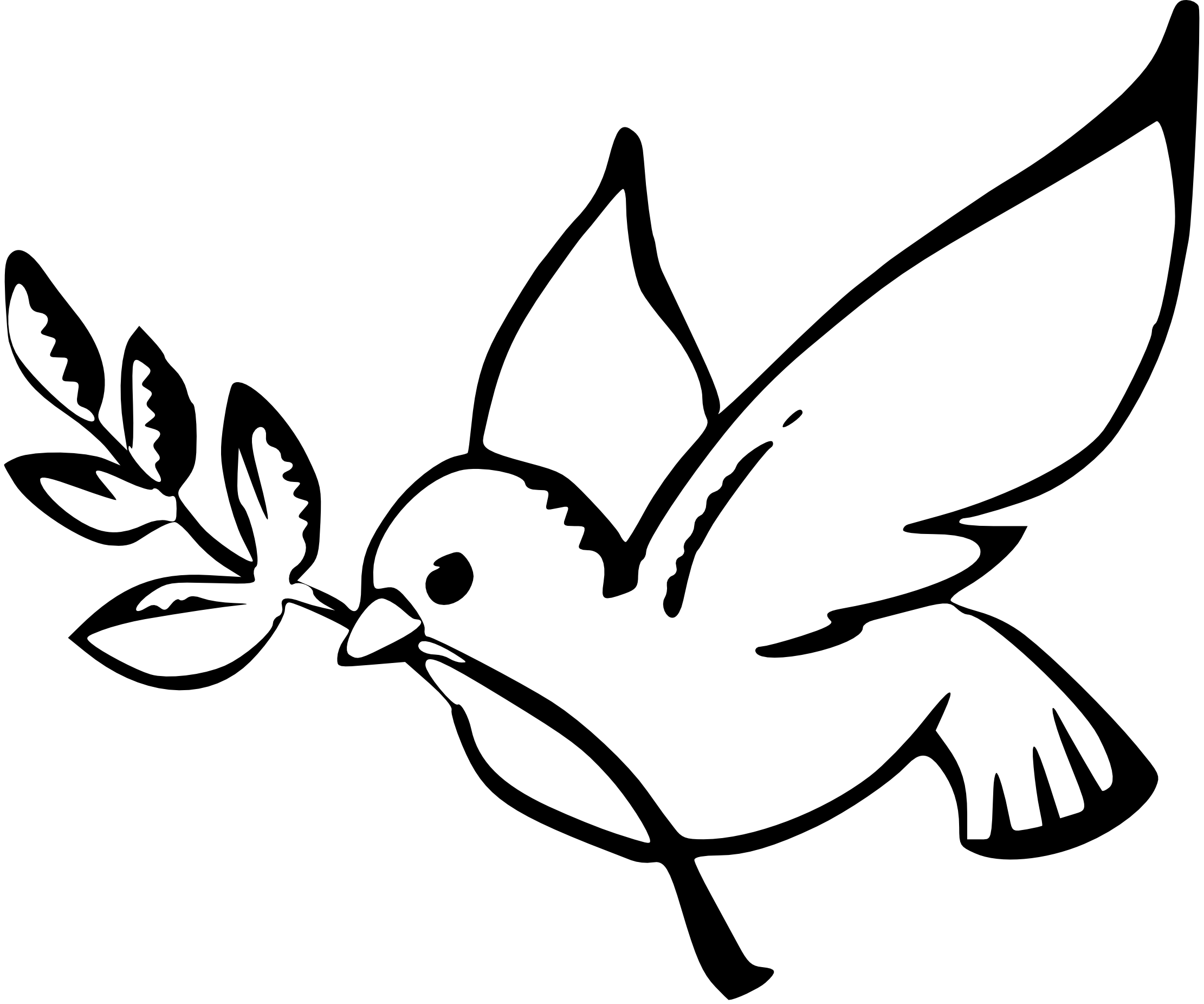 free dove clipart black and white - photo #4