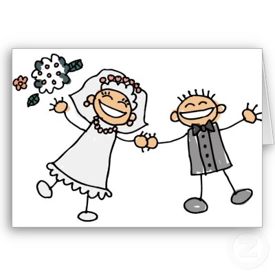 cartoon image wedding couple