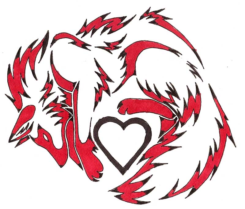 Heart Fox Tattoo