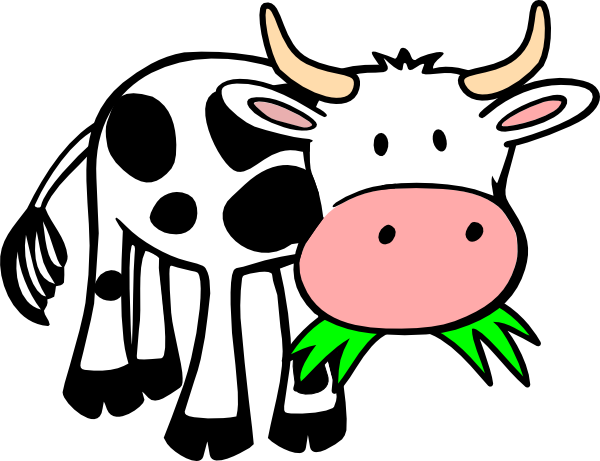Cow Eating Grass clip art - vector clip art online, royalty free ...