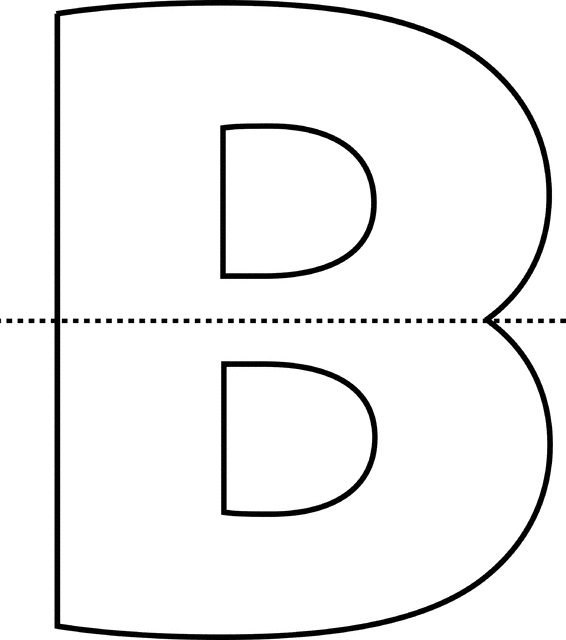 Horizontal Line of Symmetry, Letter B With | ClipArt ETC