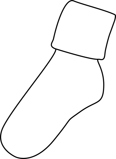 Black and White Sock Clip Art - Black and White Sock Image