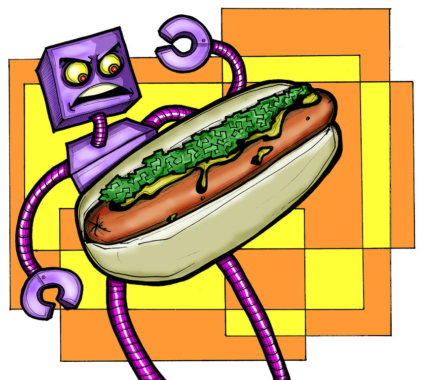 Robo V. Hotdog by Christopher Capozzi - Robo V. Hotdog Drawing ...
