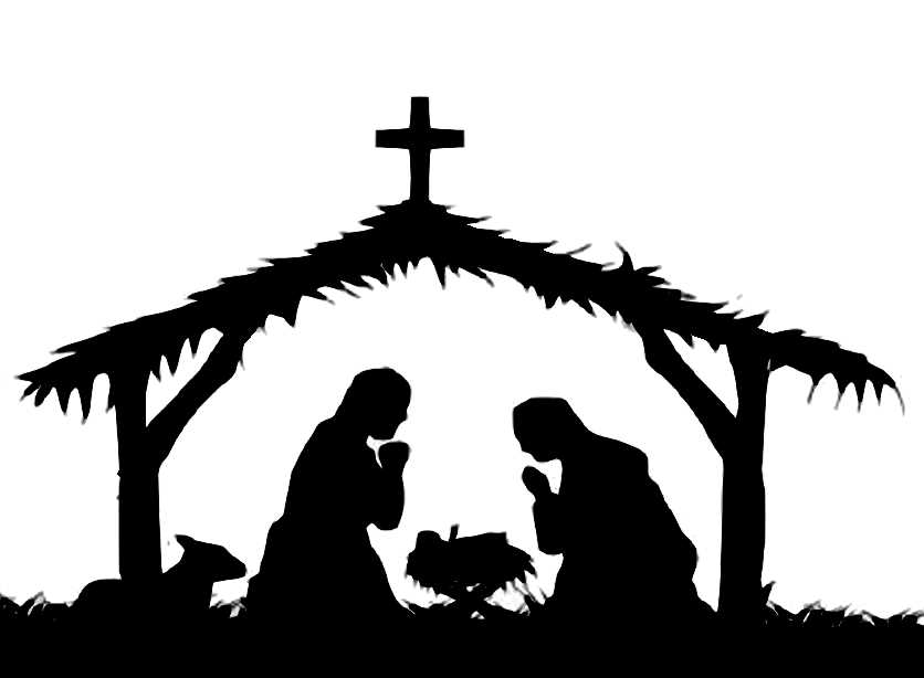 free black and white nativity scene clipart - photo #27