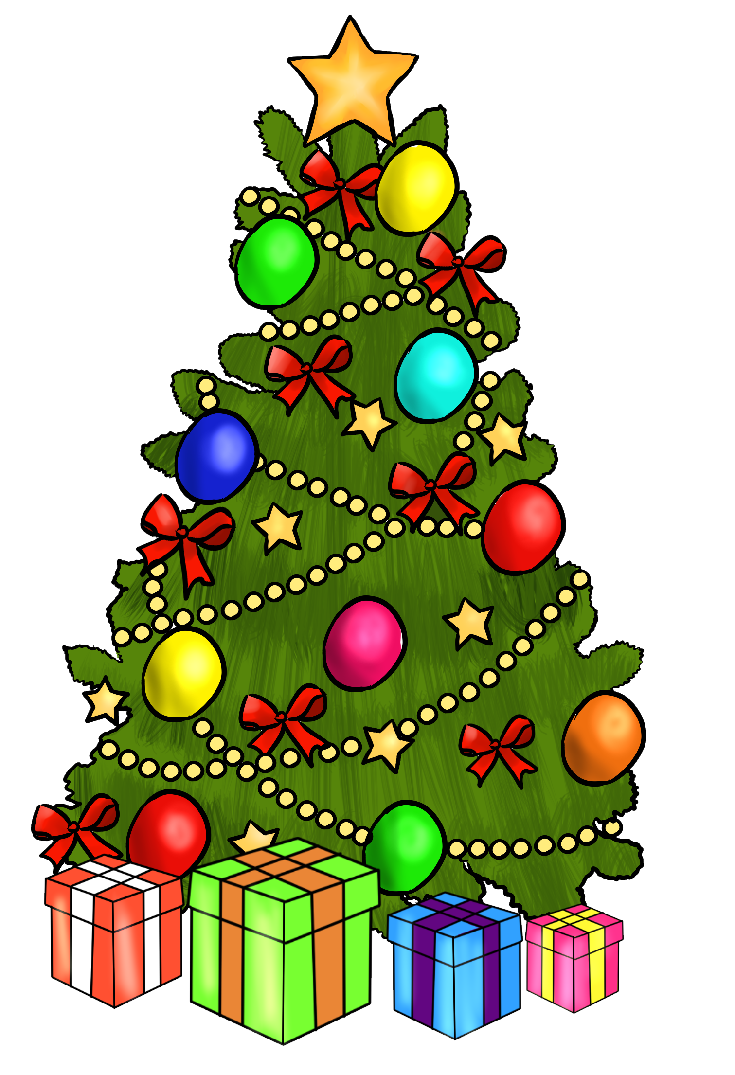 Xmas Stuff For > Cute Cartoon Christmas Tree