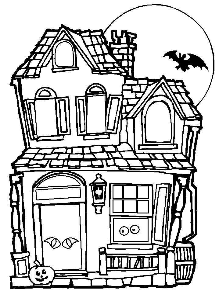Download Haunted House Halloween Coloring Pages For Kids Free