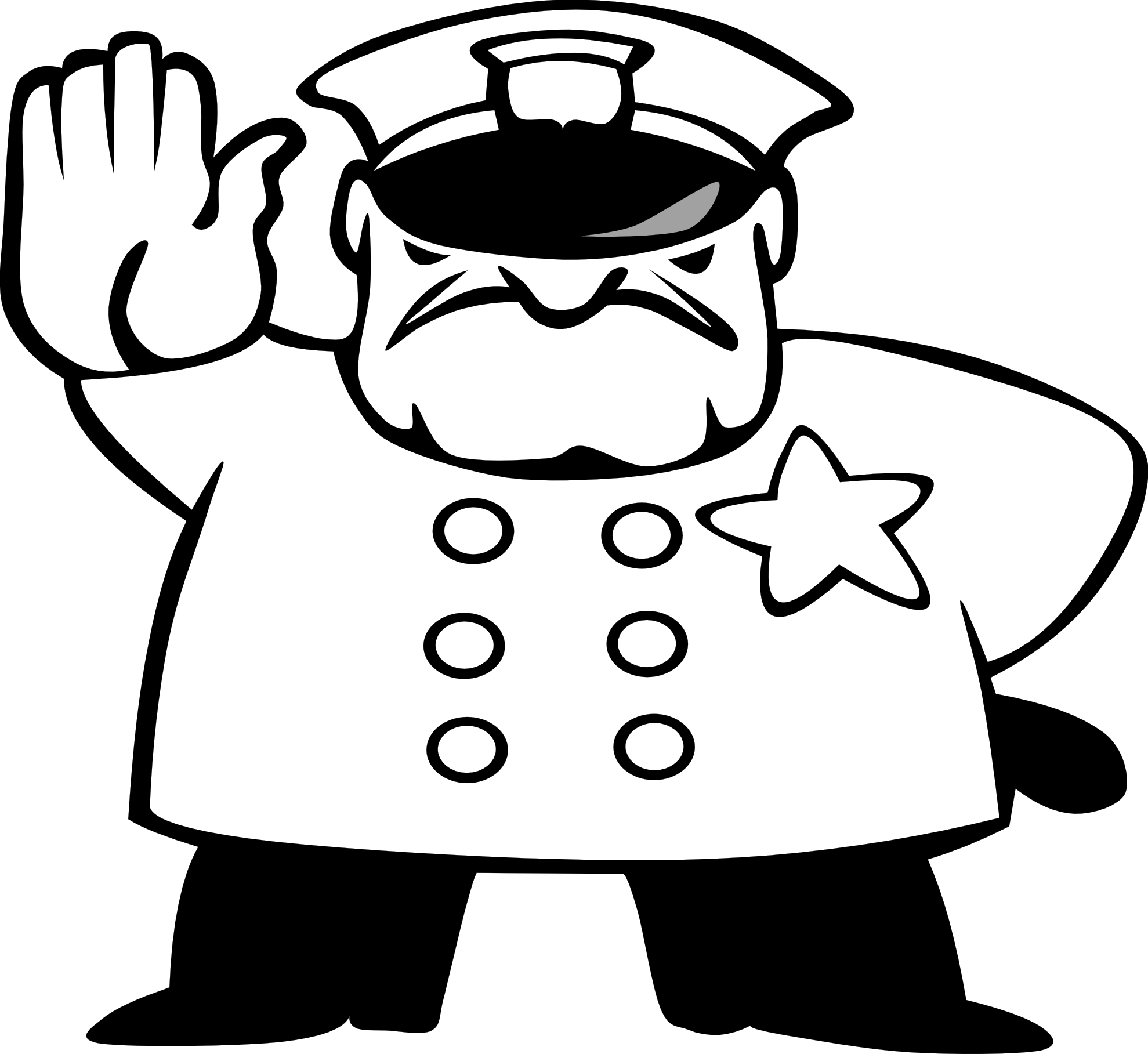 Police Man Black White | Clipart Panda - Free Clipart Images