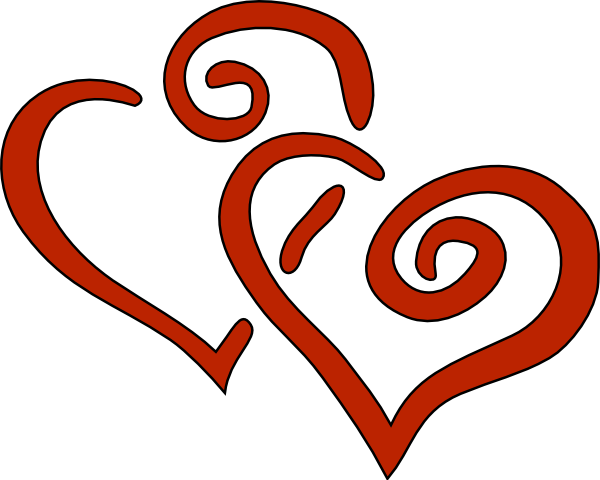 Red Curly Hearts clip art Free Vector / 4Vector