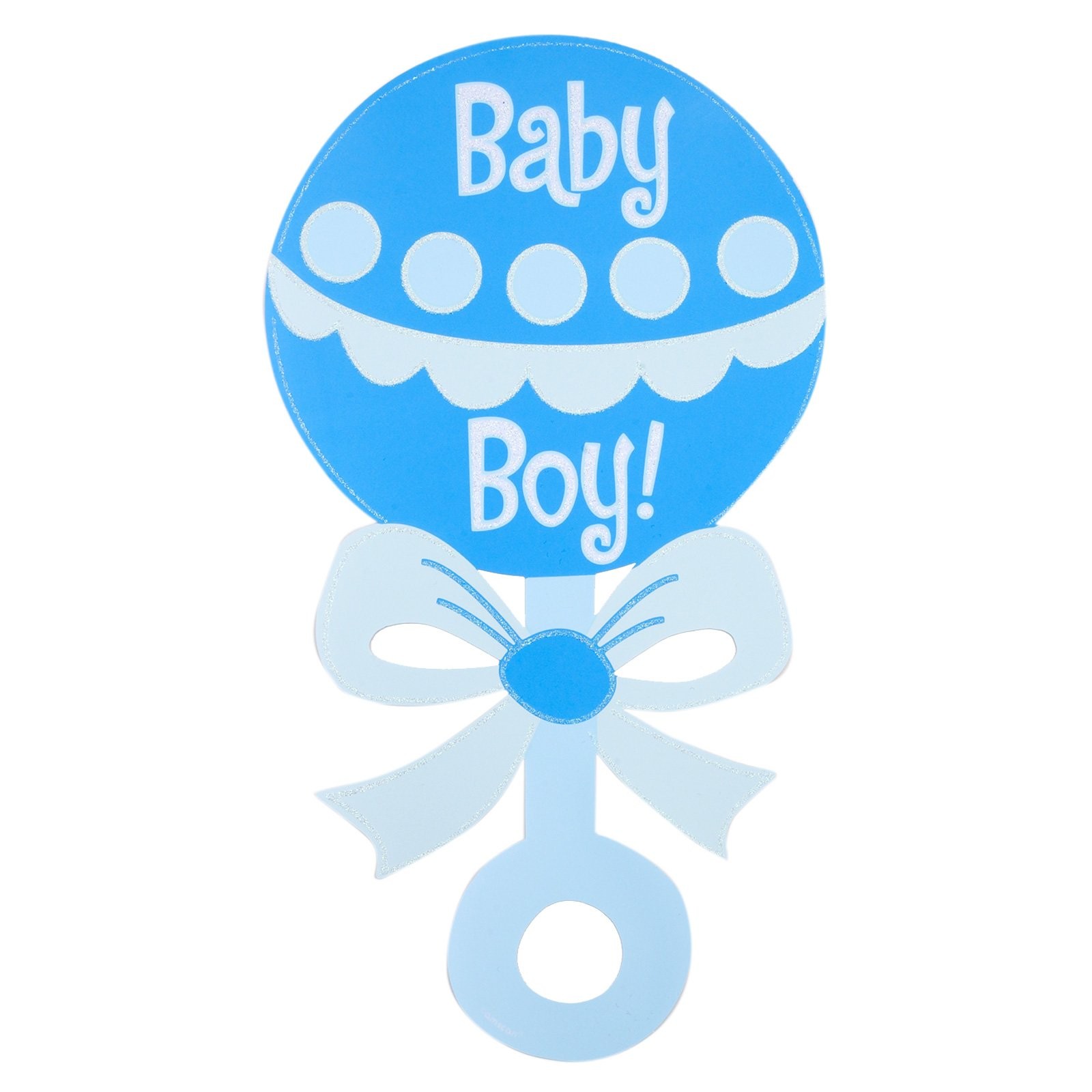 Baby Boy 39cm Glitter Rattle Party Cutout