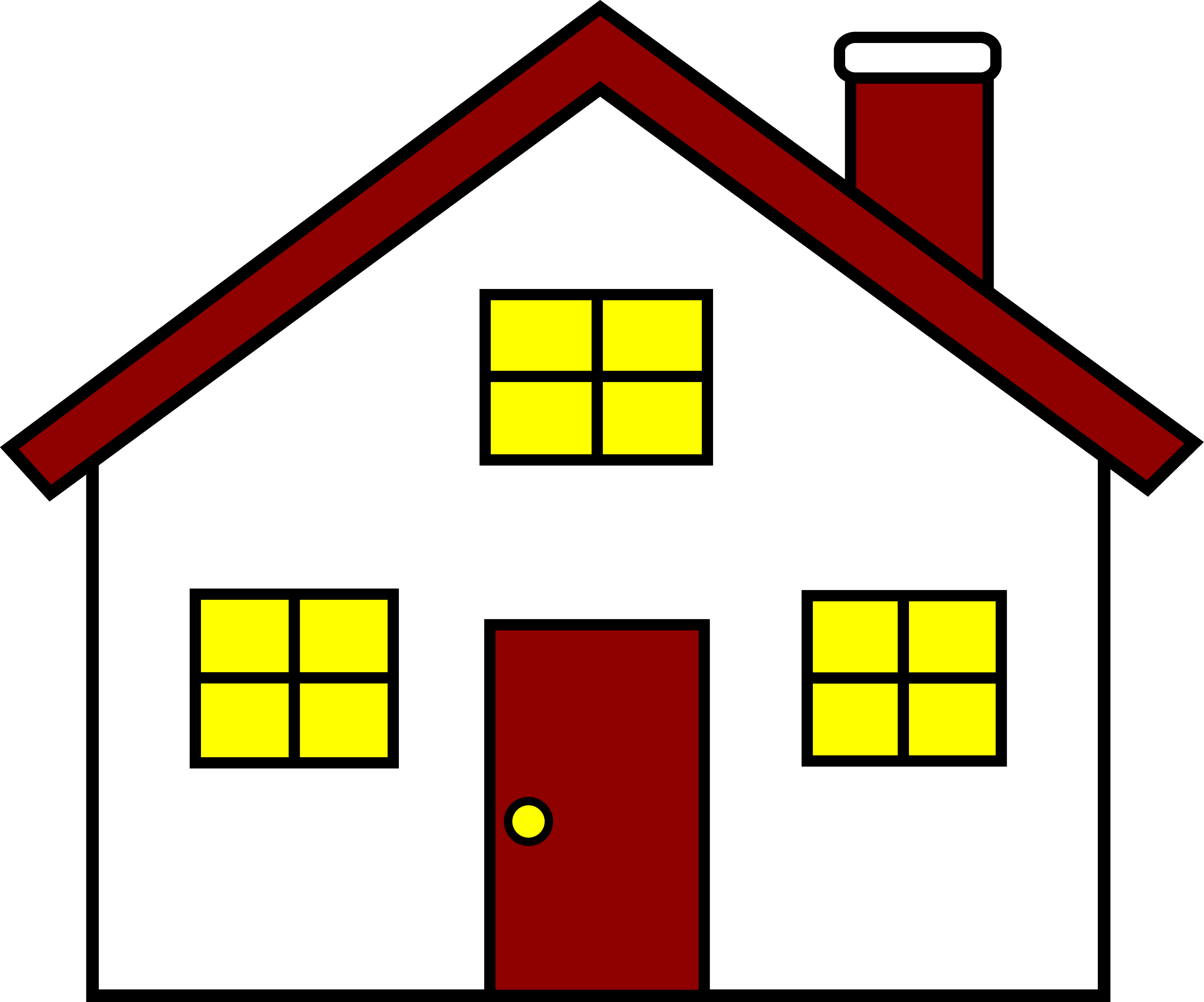 Charming Red and White House - Free Clip Art