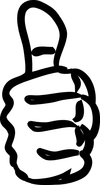 White Black Thumbs Up clip art - vector clip art online, royalty ...