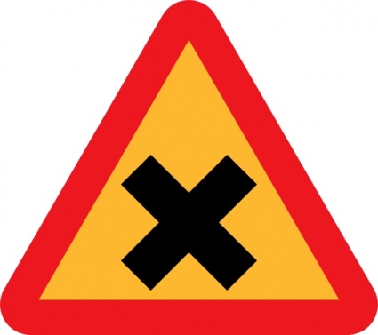 Download Cross Road Sign clip art Vector Free