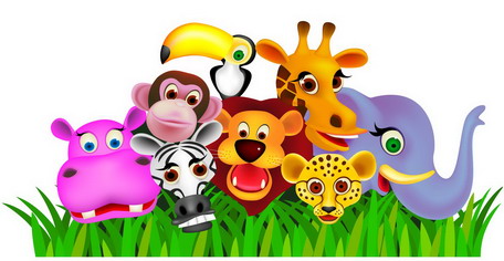 Wild Jungle Farm Animals Wall Murals Stickers for Kids Walls ...