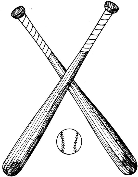 free crossed baseball bats clipart - photo #10