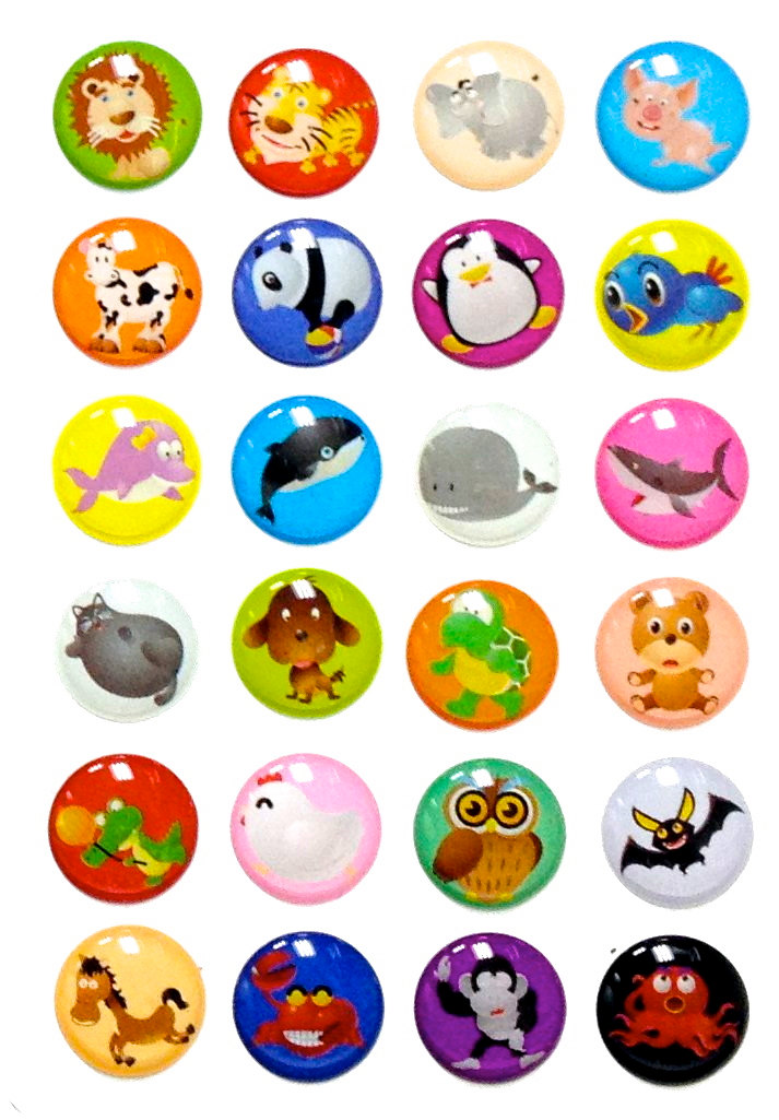 Goofy Zoo Animals - 24 Pieces 3D Semi-circular Home Button IPhone ...