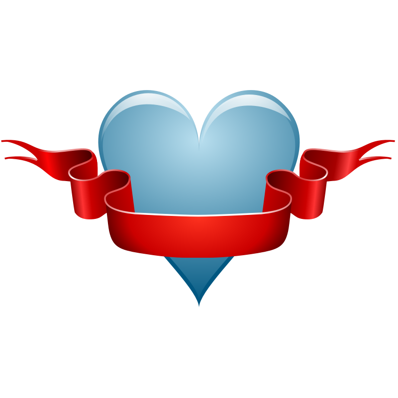 Clipart - heart & ribbon