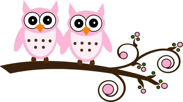 Pink Owl Branch Clipart - Free Clip Art Images