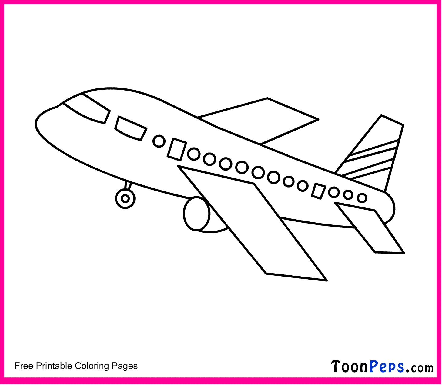 Toonpeps : Free Printable Airplane coloring pages for kids