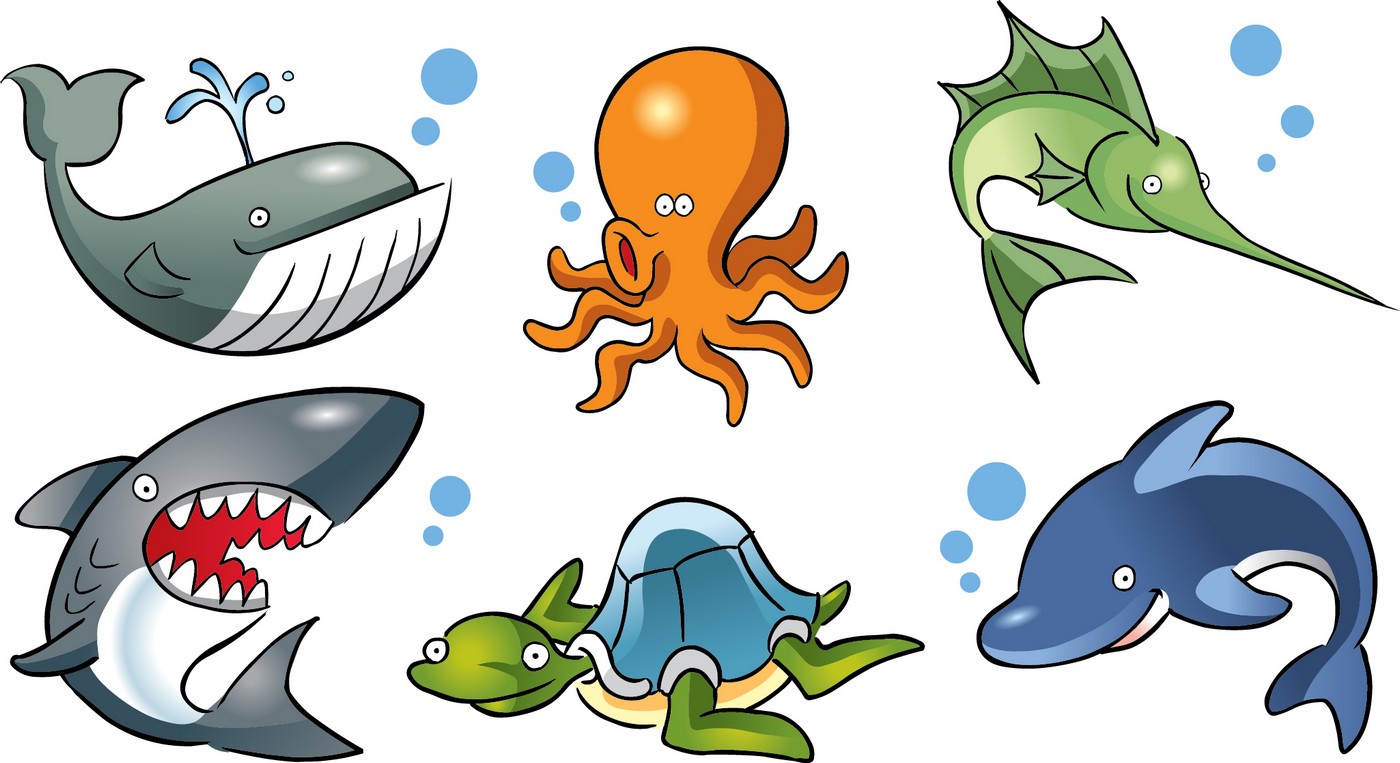 Cute Cartoon Animals, Underwater Vector EPS Free Download, Logo ...