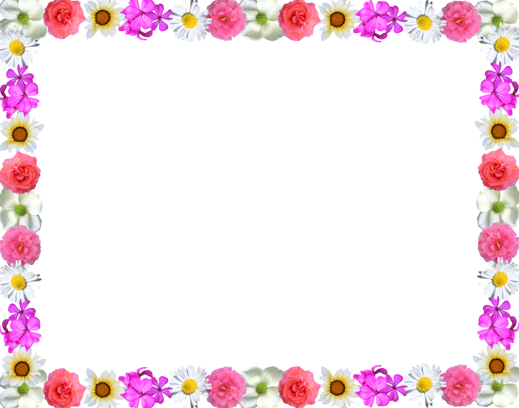 Simple Flower Design Border - ClipArt Best