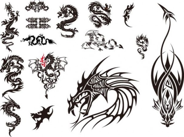 dragon totem ornaments for tattooing | download Free Animal Vectors