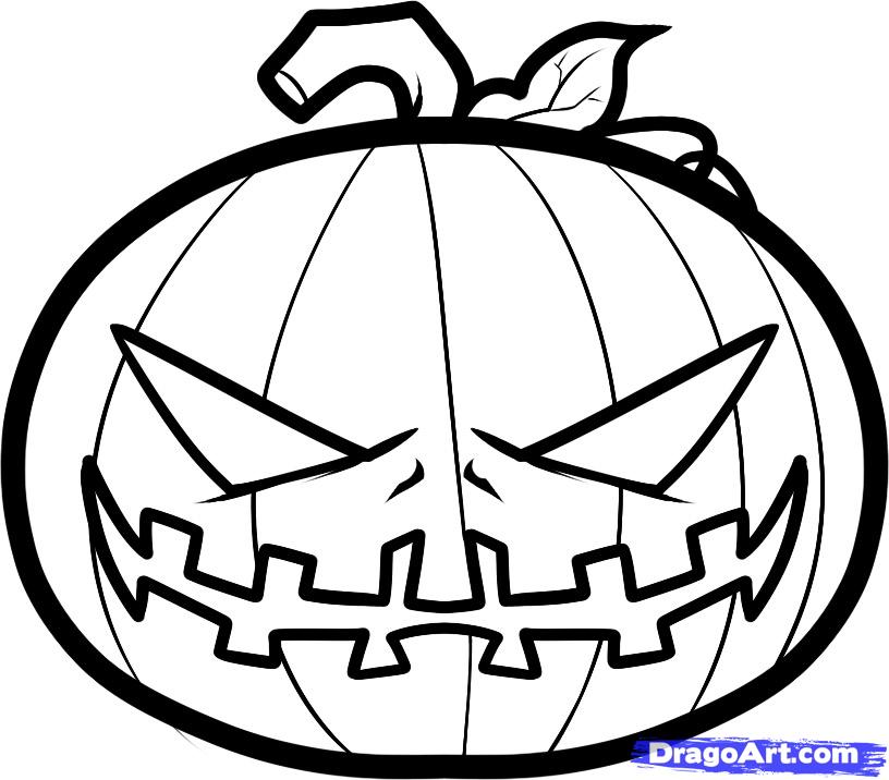 How to Draw a Halloween Pumpkin, Halloween Pumpkin, Step by Step ...