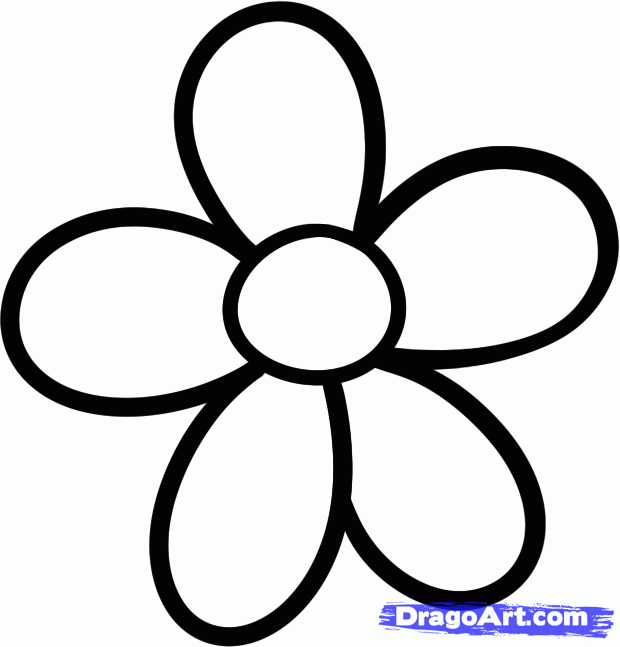 How to Draw a Daisy for Kids, Step by Step, Flowers For Kids, For ...