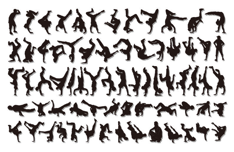 HipHop Silhouettes Free Vector / 4Vector