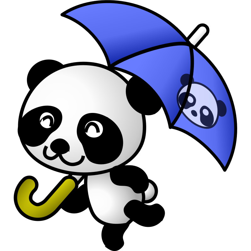 clipart panda umbrella - photo #24