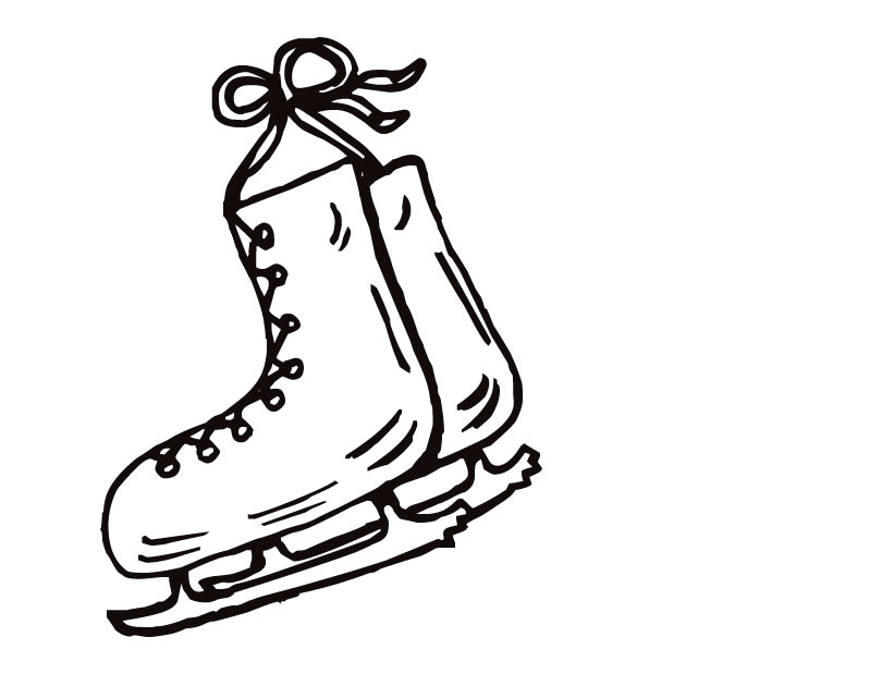 Printable Ice skate coloring page from FreshColoring.