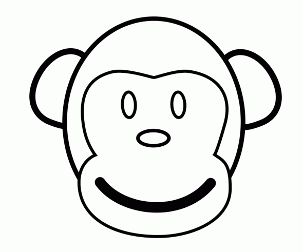 Monkey Face Coloring Page | kids world