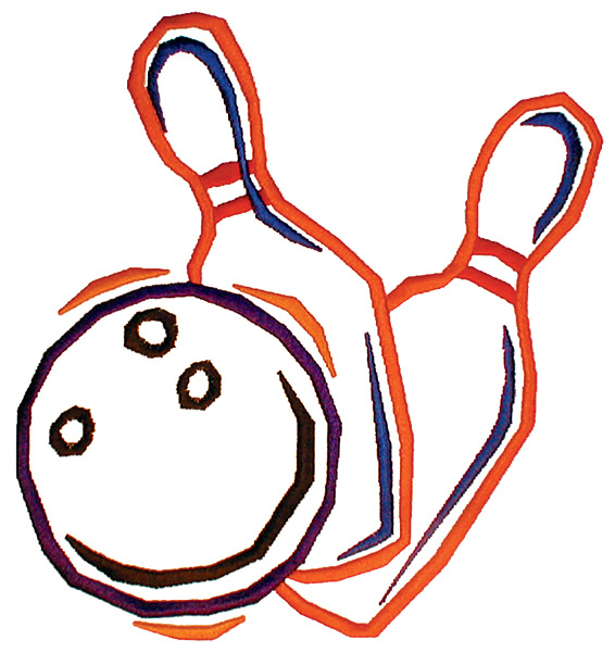 Outlines Embroidery Design: Bowling Pins & Balls from Grand Slam ...