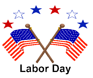 Labor Day Clip Art - USA Flags and Patriotic Stars