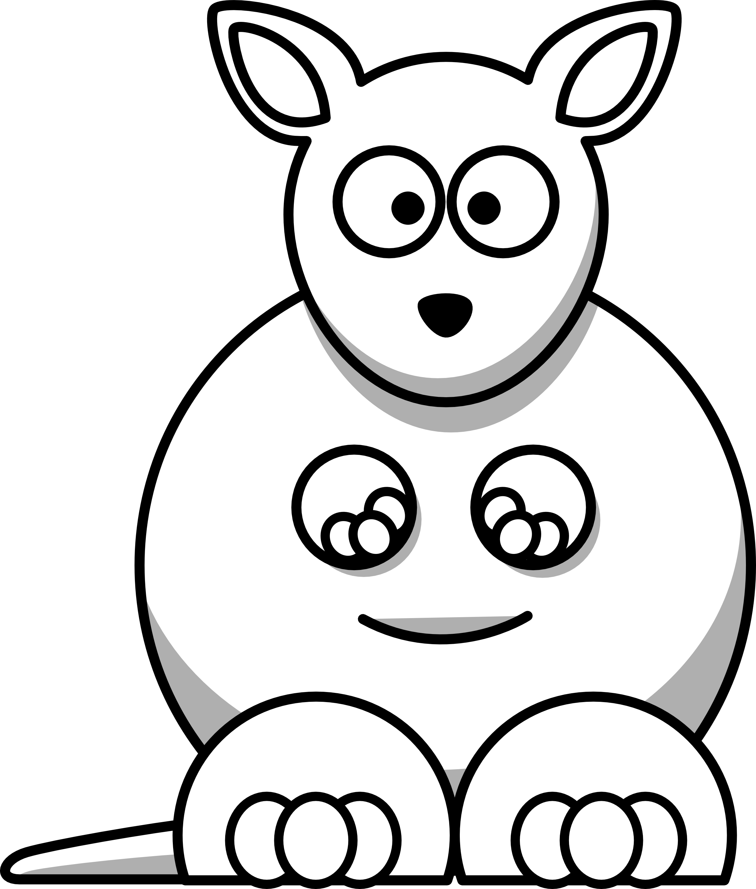 Black And White Cartoon Animals - ClipArt Best