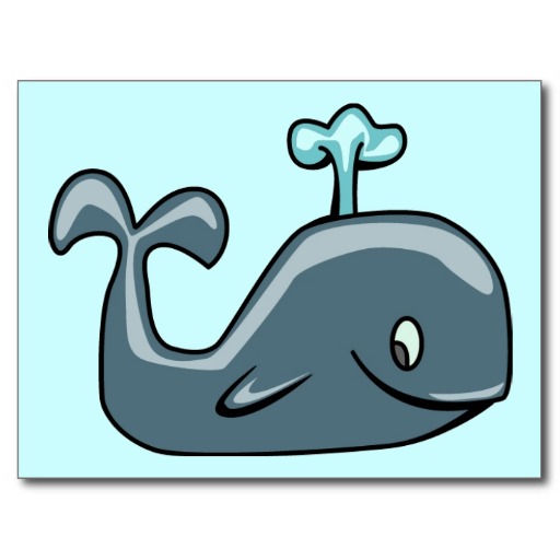 Cartoon Whale Postcards & Postcard Template Designs