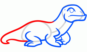 Animals - How to Draw a Komodo Dragon for Kids