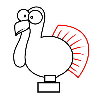 Drawing a cartoon turkey