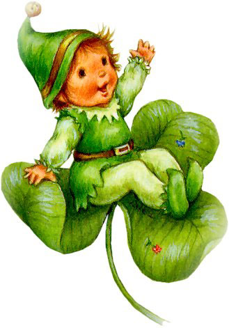 Leprechaun on a 4 Leaf Clover, St. Patrick's Day Free Graphics ...