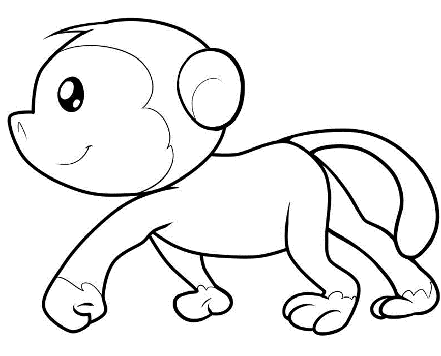Cute Coloring Pages Of Monkeys Images & Pictures - Becuo