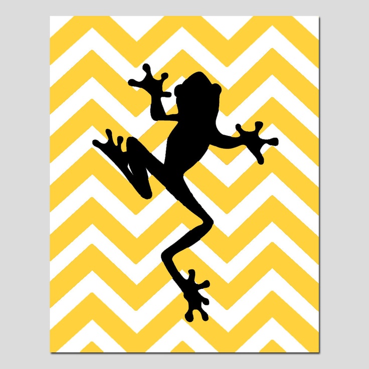 Chevron Frog Silhouette Print - 8x10 Chevron Zig Zag - Kids Wall Art …
