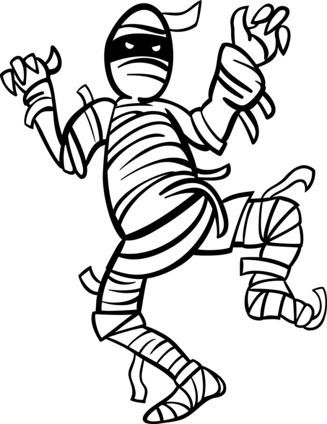 Mummy zombie Colouring Pages