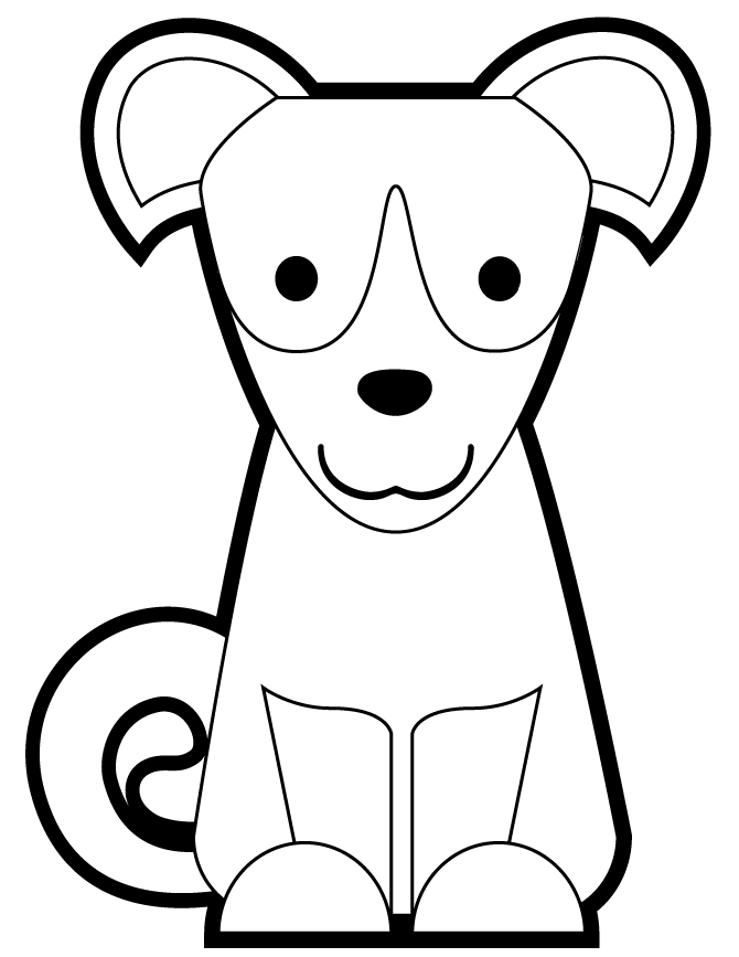 Cute Puppy Sitting Coloring Page | Free Printable Coloring Pages