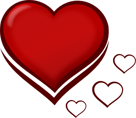 Red Stylised Heart with Smaller Hearts Clip Art | Free Clip Art ...