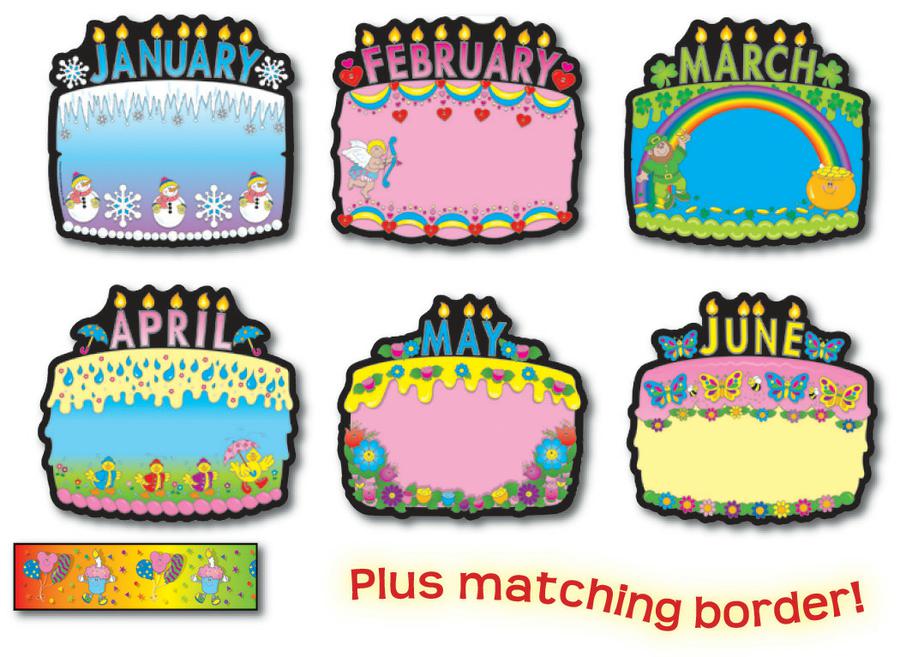 Birthday Cakes Bulletin Board Set | CD-