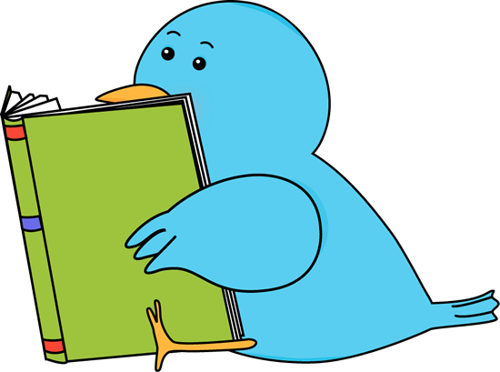 Bird Reading a Book Clip Art - Bird Reading a Book Image