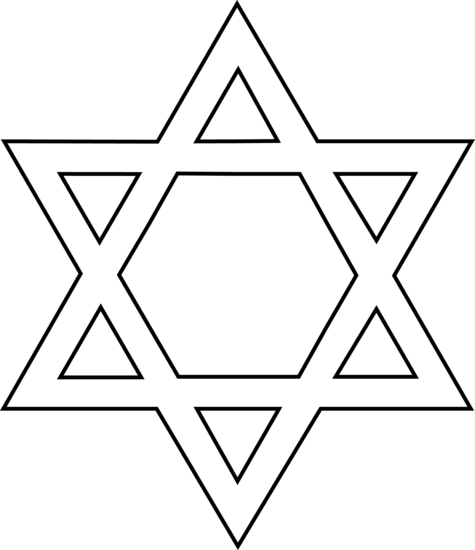 Star of David Line Art - Free Clip Art