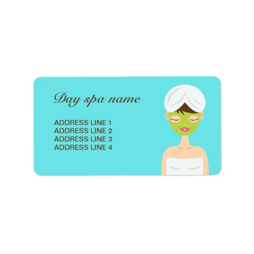 Bathing Spa Woman With A White Face Mask Custom Address Labels ...