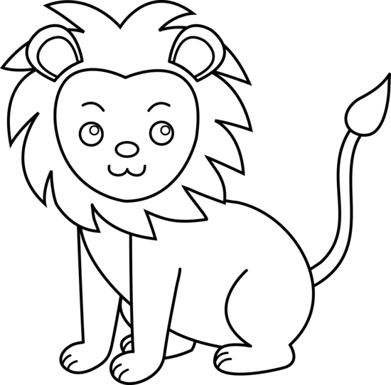 free black and white lion clipart - photo #12